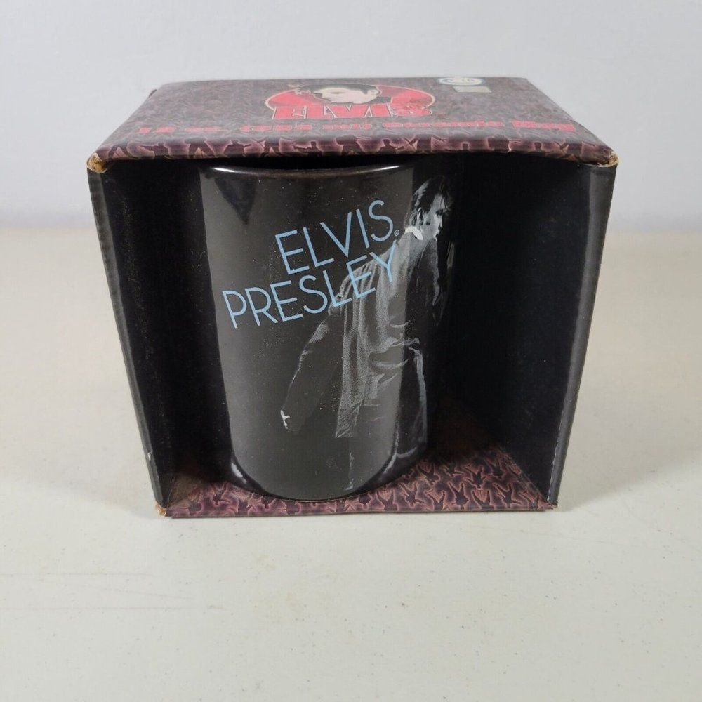 Elvis Ceramic Coffee Mug - 12 oz - In Box - Black
